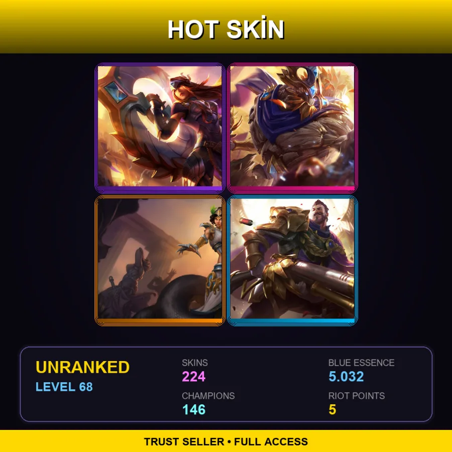 VN | Lv68 | Unranked | 224 Skin | 146 Champ