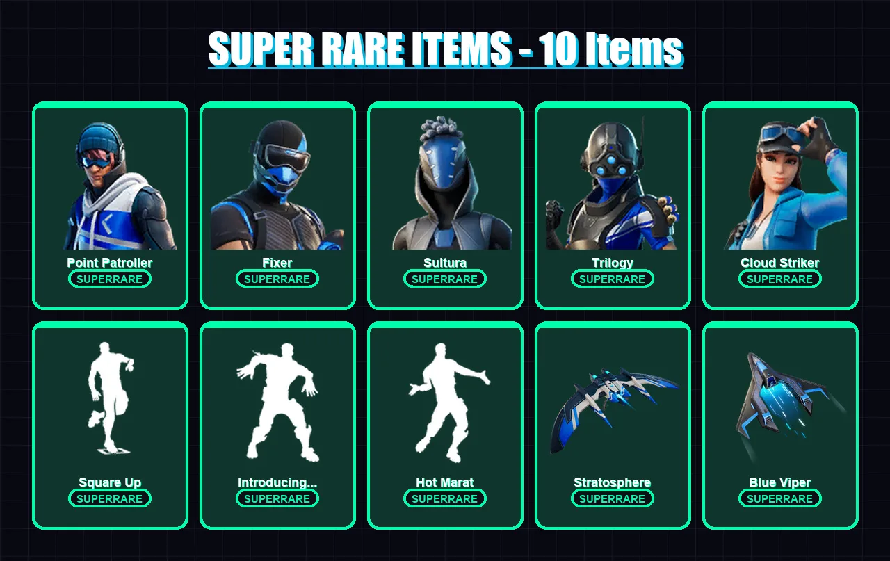 [PC/XBOX/PSN] | Point Patroller | Fixer | Sultura | Trilogy | Cloud Striker | 16 skin | 22 pickaxe | 41 emote | 34 glider | Lv580