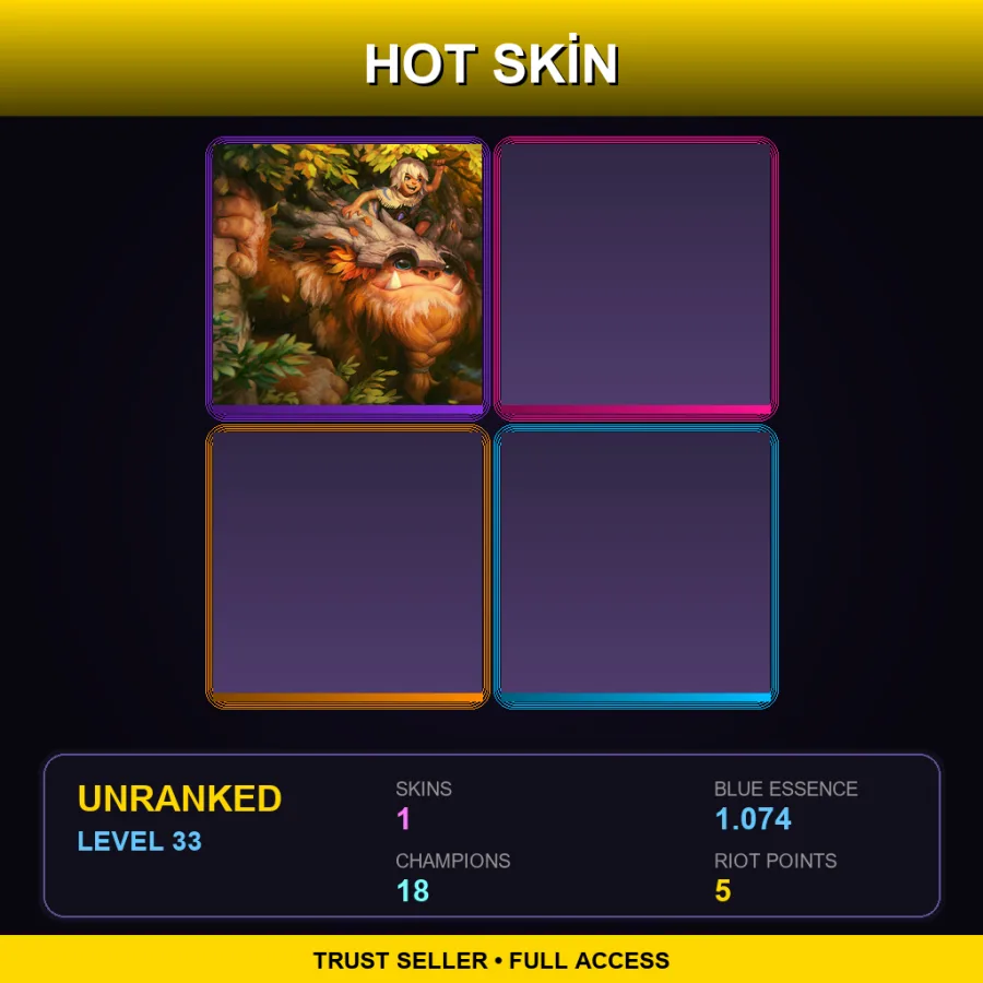 LAS | Lv33 | Unranked | 1 Skin | 18 Champ — LoL account