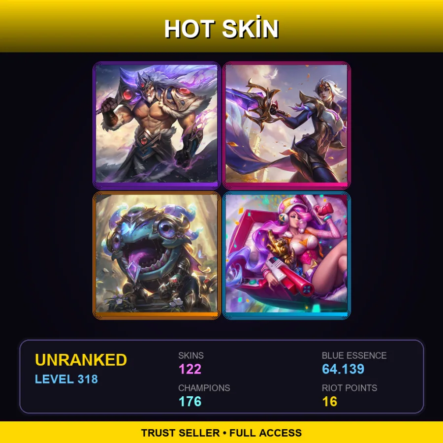 EUNE | Lv318 | Unranked | 122 Skin | 176 Champ — Street Demons Briar
