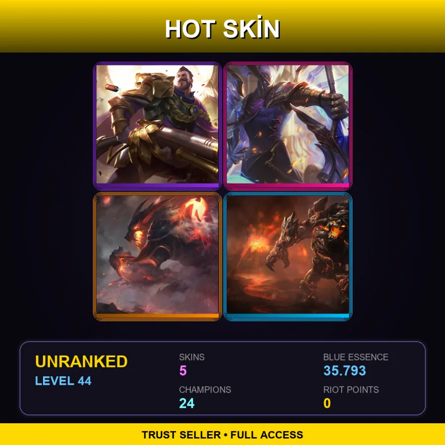 SG | Lv44 | Unranked | 5 Skin | 24 Champ — Victorious Aatrox