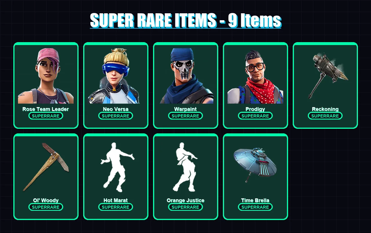 [PC/XBOX] | Rose Team Leader | Neo Versa | Warpaint | Prodigy | Mandalorian | 75 skin | 128 pickaxe | 113 emote | 102 glider | Lv1533 — Fortnite account