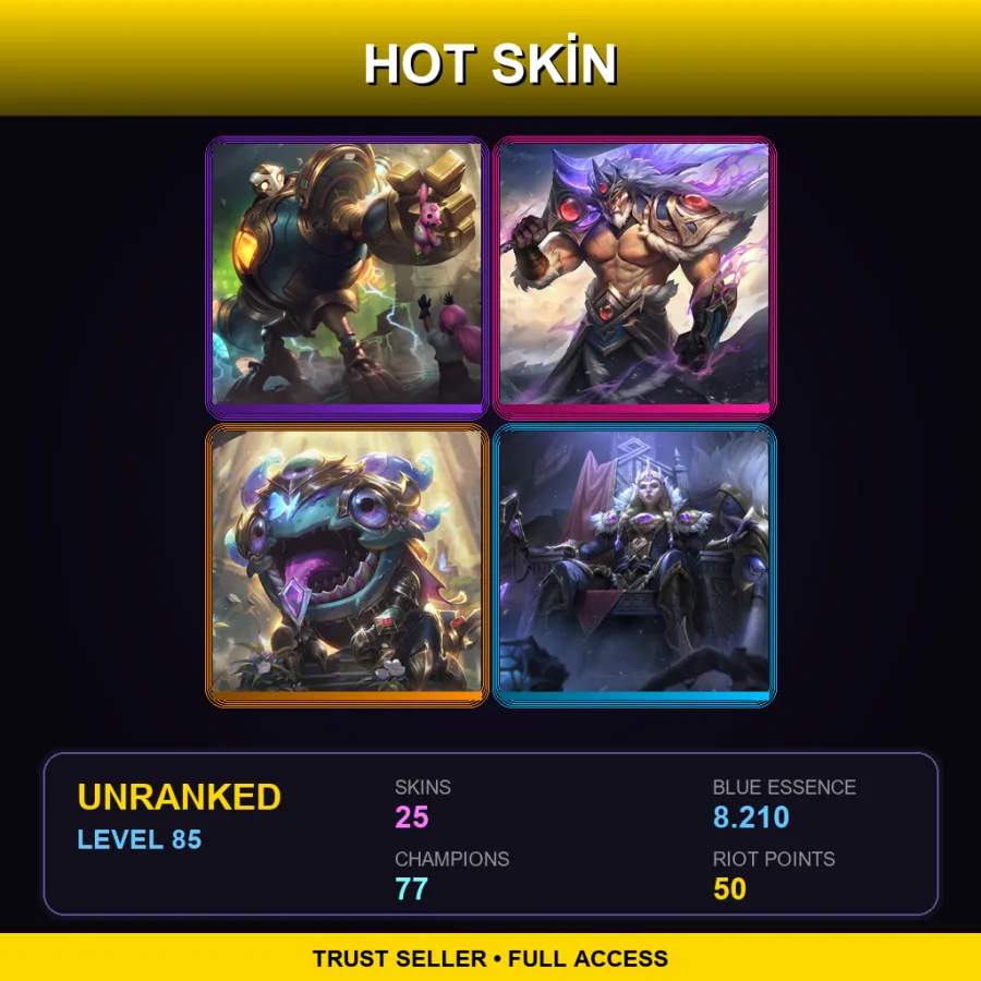 BR | Lv85 | Unranked | 25 Skin | 77 Champ