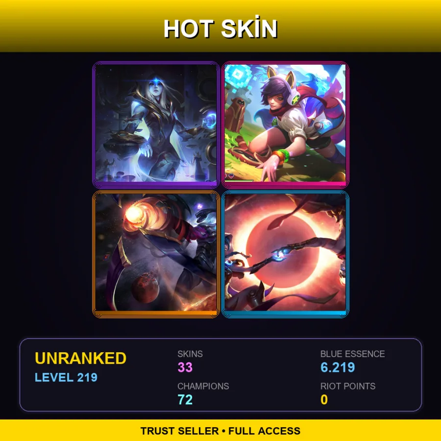 LAS | Lv219 | Unranked | 33 Skin | 72 Champ