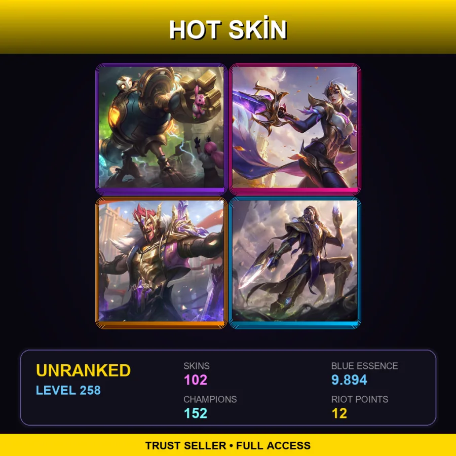 EUNE | Lv258 | Unranked | 102 Skin | 152 Champ — Worldbreaker Maokai