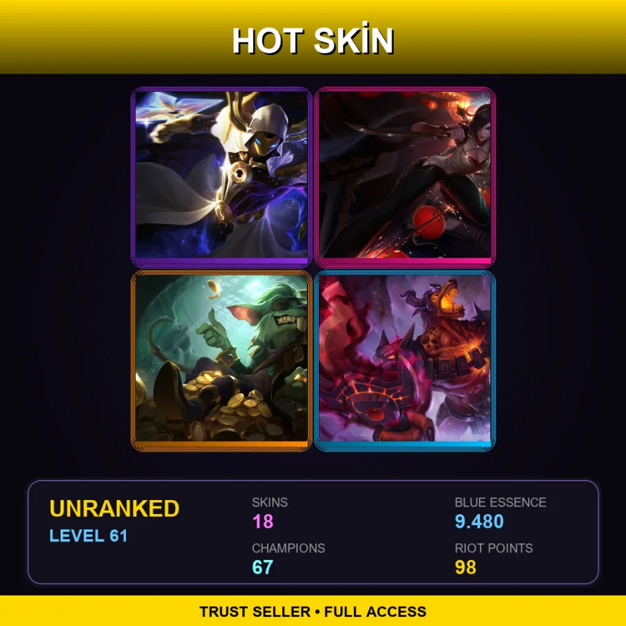 EUNE | Lv61 | Unranked | 18 Skin | 67 Champ