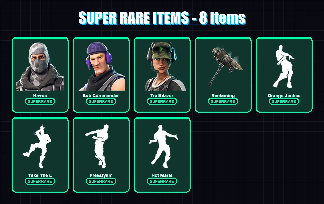 [PC/PSN] | Havoc | Sub Commander | Trailblazer | Dark Voyager | Omega | 104 skin | 92 pickaxe | 85 emote | 78 glider | Lv785