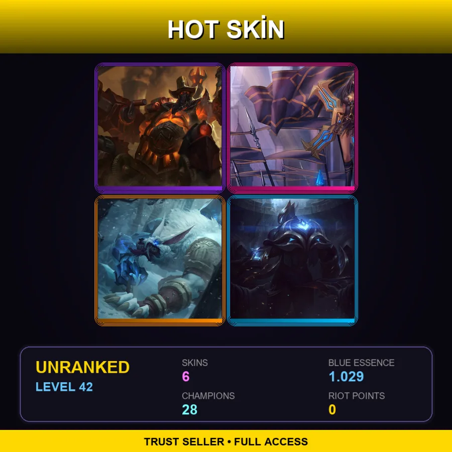 LAS | Lv42 | Unranked | 6 Skin | 28 Champ — Heartseeker Ashe