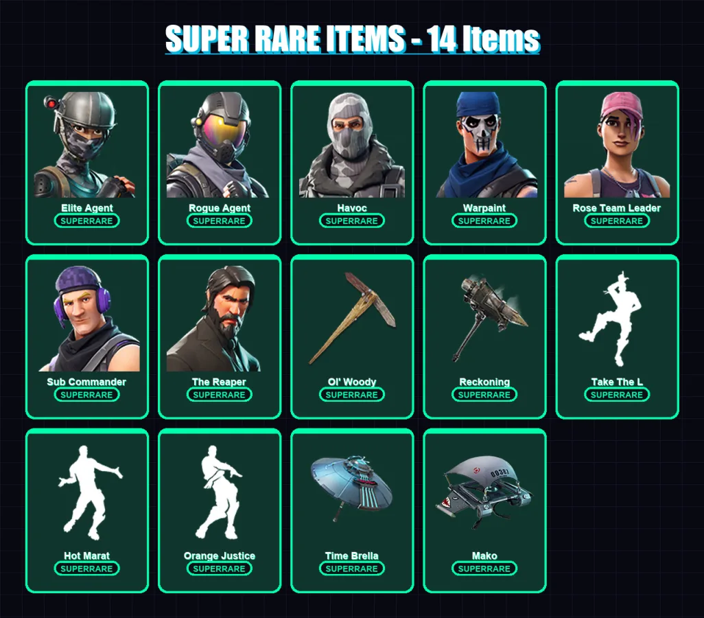 [PS4/PS5/XBOX/PC] | Elite Agent | Rogue Agent | Havoc | Warpaint | Rose Team Leader | 61 skin | 61 pickaxe | 54 emote | 71 glider | Lv858 — Fortnite account