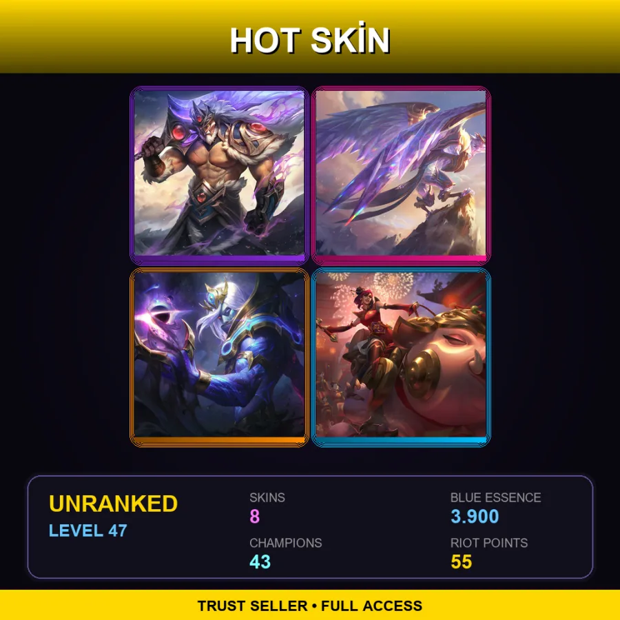 BR | Lv47 | Unranked | 8 Skin | 43 Champ