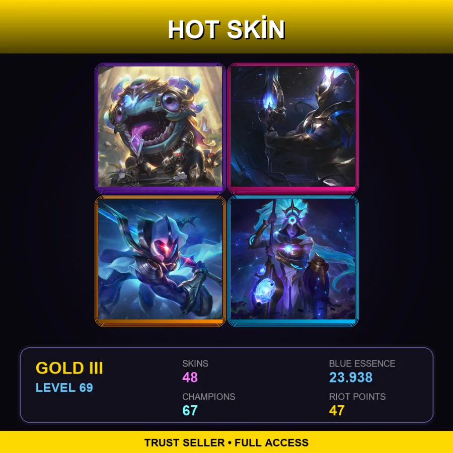 TR | Lv69 | Gold III | 48 Skin | 67 Champ