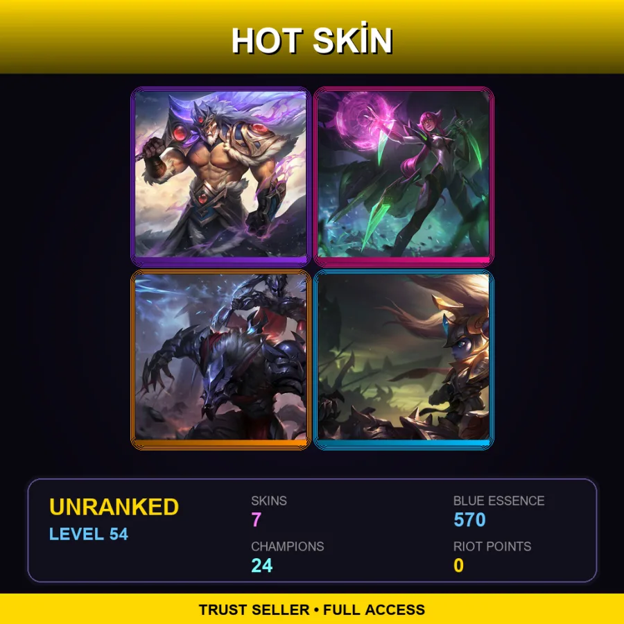 EUNE | Lv54 | Unranked | 7 Skin | 24 Champ — LoL account