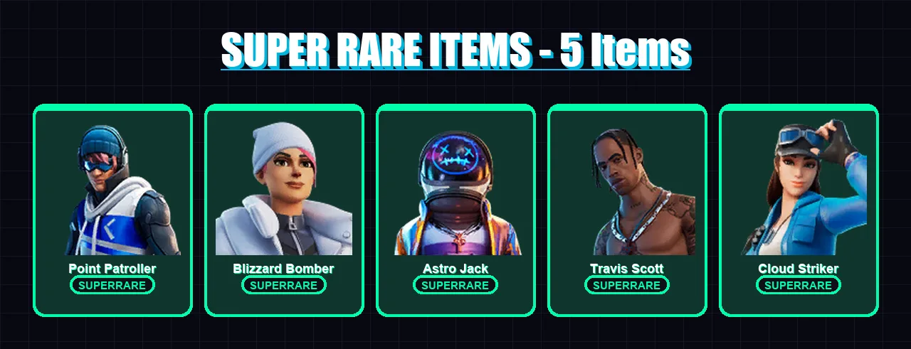 [SWITCH/XBOX/PC] | Point Patroller | Blizzard Bomber | Astro Jack | Travis Scott | Cloud Striker | 43 skin | 39 pickaxe | 61 emote | 42 glider | Lv7