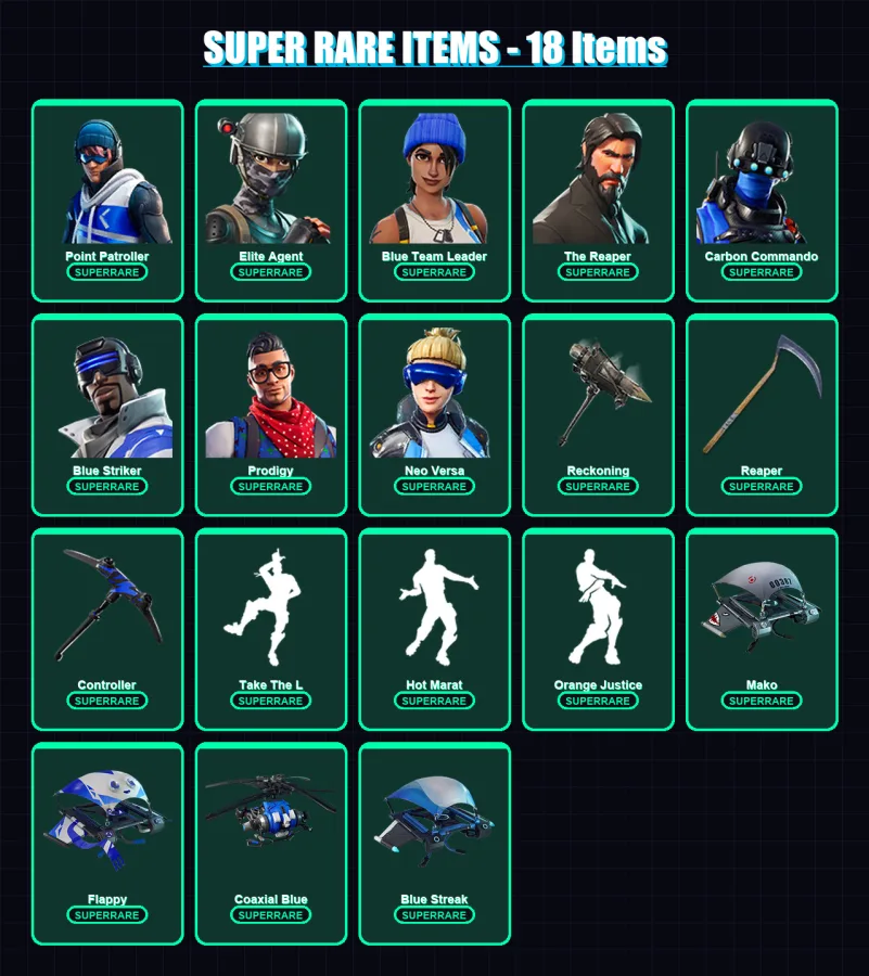 [SWITCH/XBOX/PSN/PC] | Point Patroller | Elite Agent | Blue Team Leader | 56 skin | Lv757