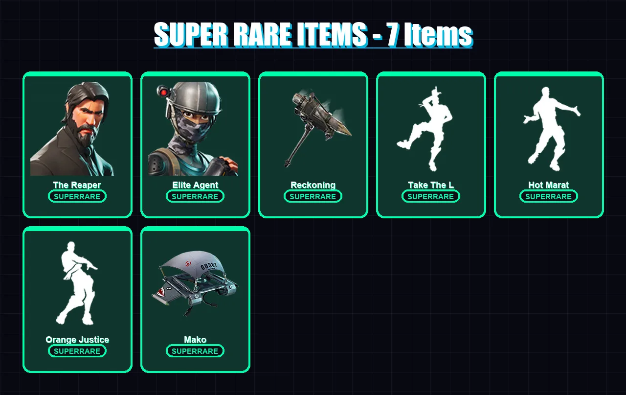 [PC/XBOX/PSN] | The Reaper | Elite Agent | Ragnarok | Omega | Dire | 107 skin | 132 pickaxe | 113 emote | 108 glider | Lv1773