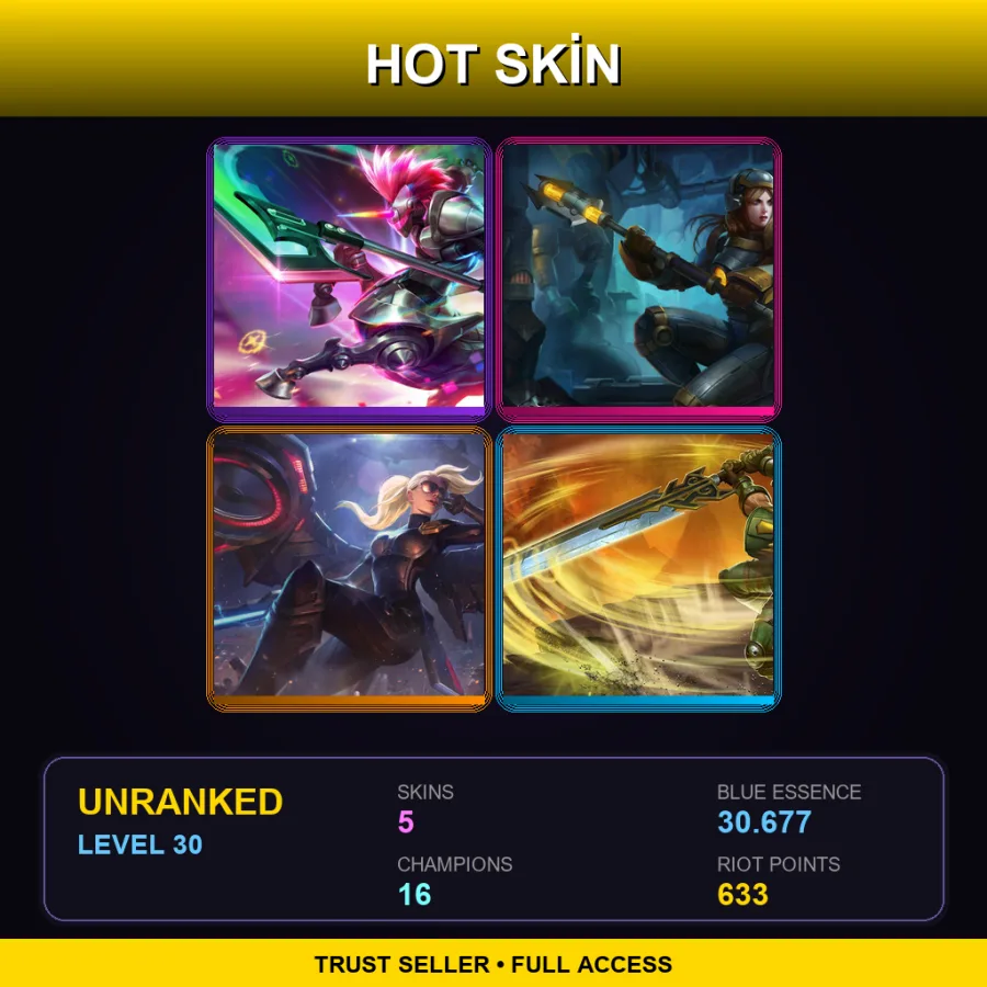 LAS | Lv30 | Unranked | 5 Skin | 16 Champ