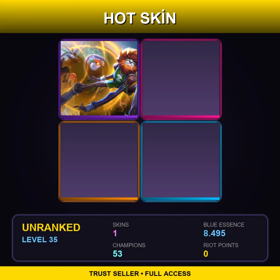 EUW | Lv35 | Unranked | 1 Skin | 53 Champ