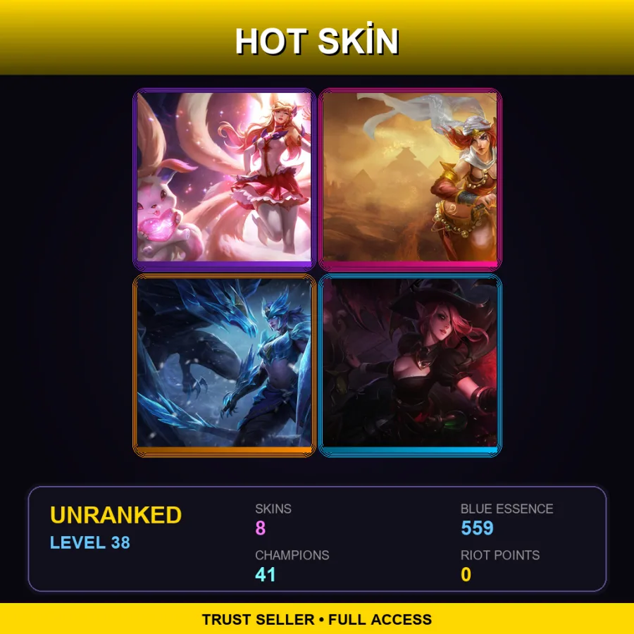 EUNE | Lv38 | Unranked | 8 Skin | 41 Champ