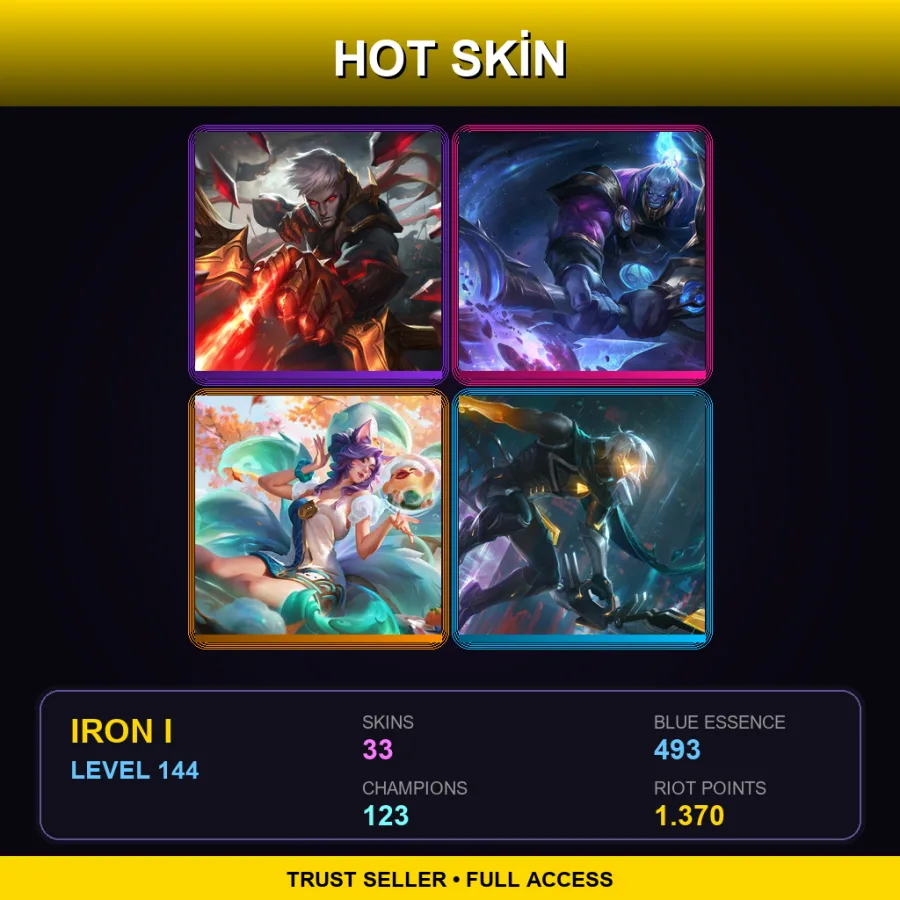 ME | Conqueror Varus | Cosmic Paladin Sion | Spirit Blossom Springs Ahri | PROJECT: Varus | 33 Skin | 123 Champ | Iron I | Lv144