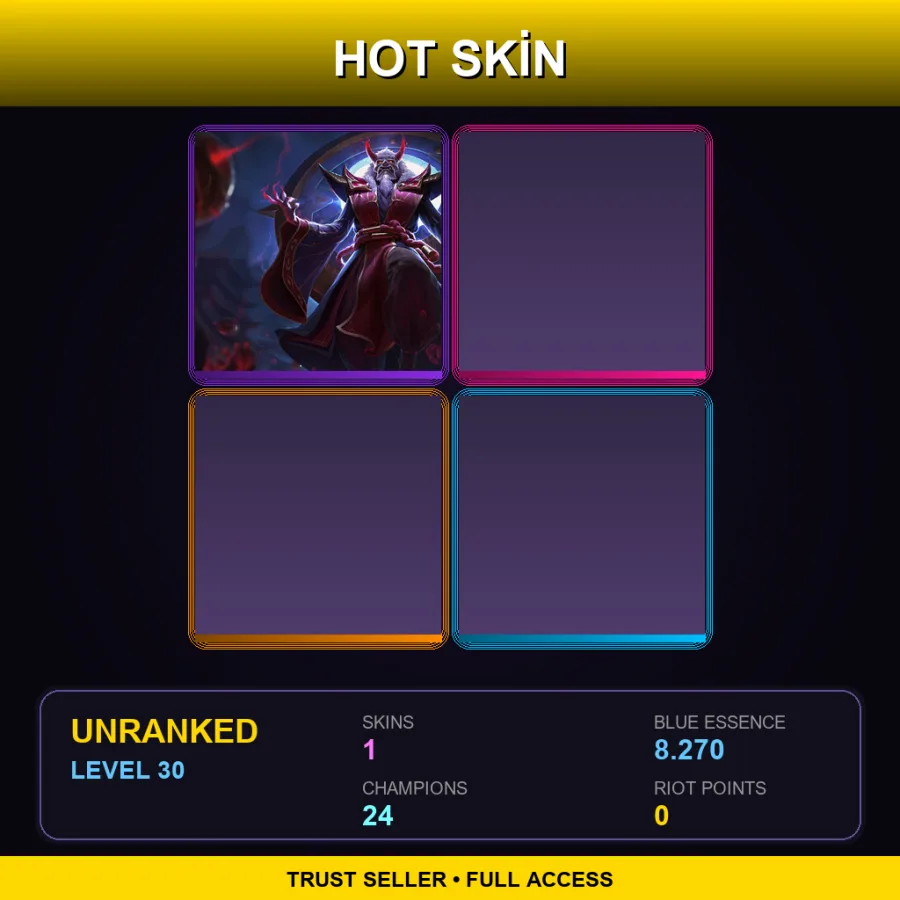 EUW | Lv30 | Unranked | 1 Skin | 24 Champ — LoL account
