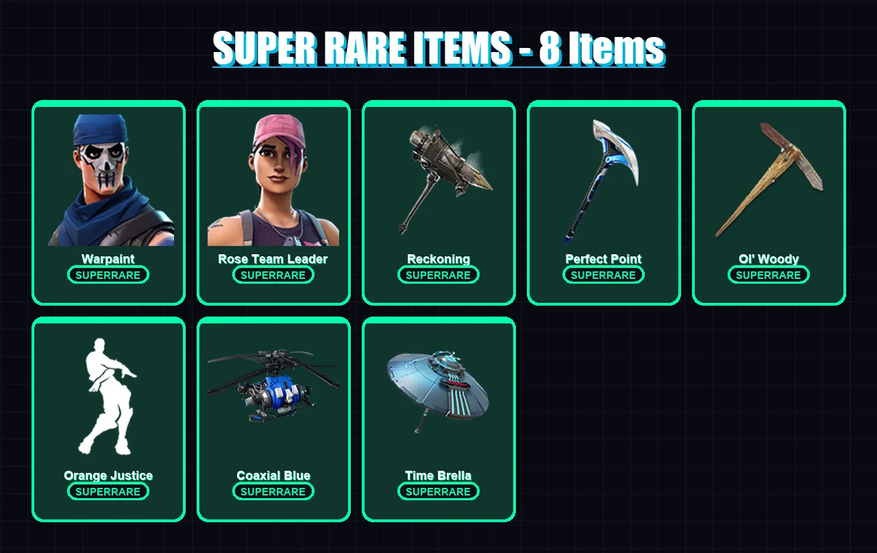 [PS4/PS5/XBOX/PC] | Warpaint | Rose Team Leader | Rox | Zenith | The Ageless | 70 skin | 89 pickaxe | 71 emote | 101 glider | Lv1209