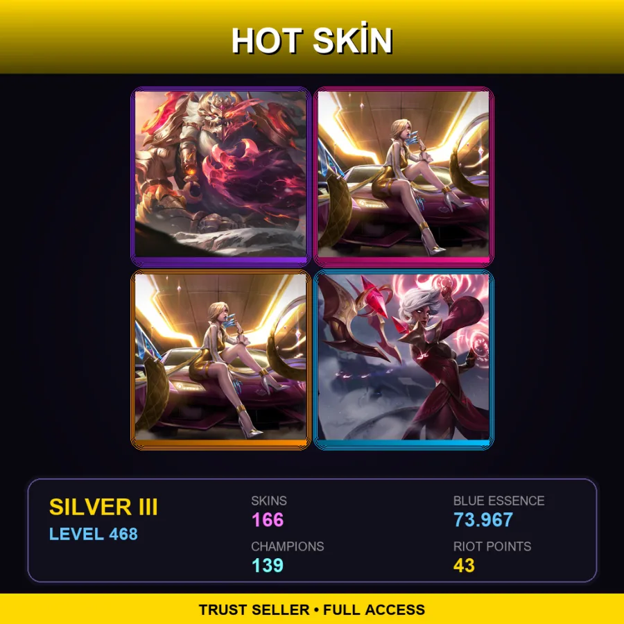LAS | Lv468 | Silver III | 166 Skin | 139 Champ