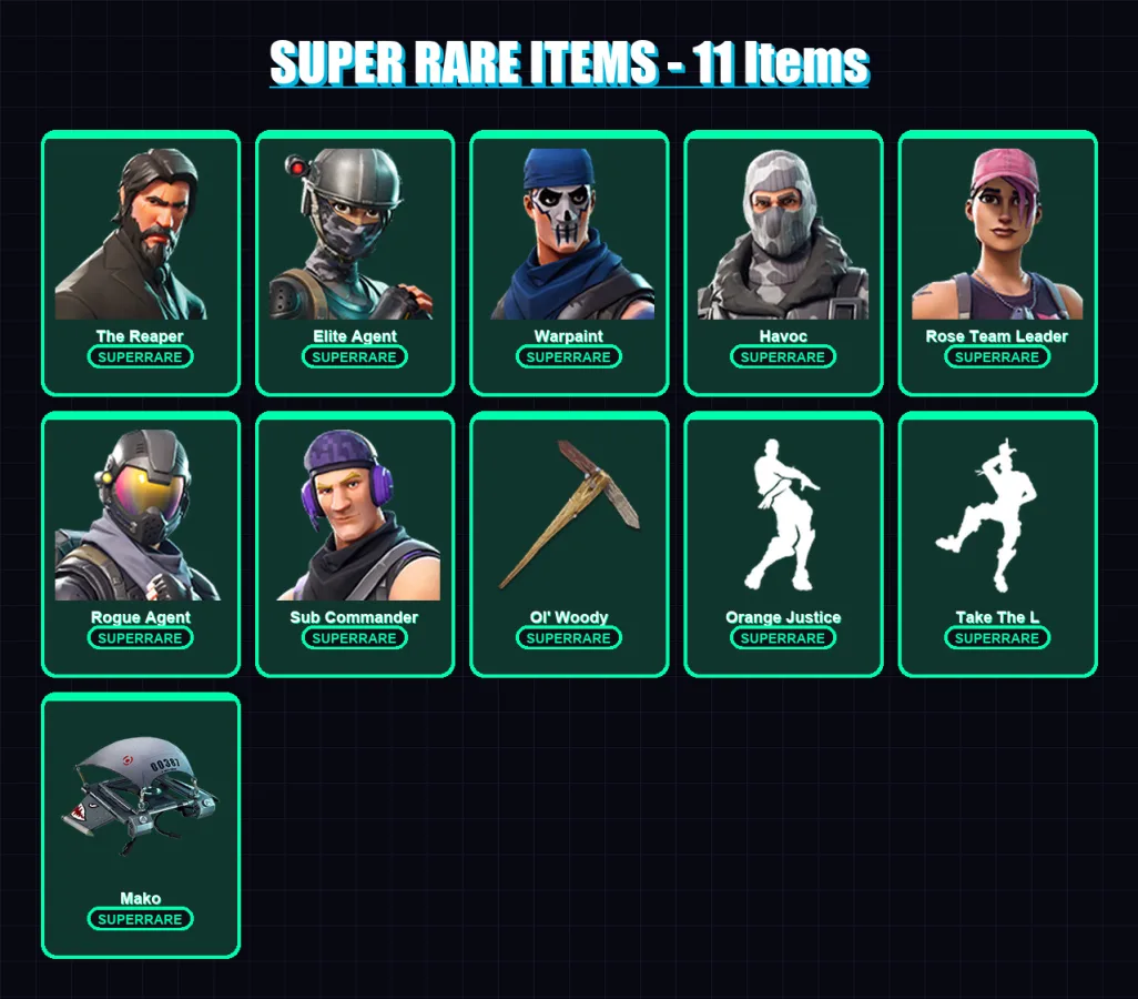 [PC/XBOX/PSN] | The Reaper | Elite Agent | Warpaint | Havoc | Rose Team Leader | 25 skin | 28 pickaxe | 24 emote | 26 glider | Lv355 — Fortnite account