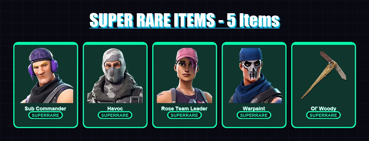 [PC/XBOX/PSN] | Sub Commander | Havoc | Rose Team Leader | Warpaint | B.R.U.T.E. Navigator | 5 skin | 6 pickaxe | 3 emote | 5 glider | Lv29