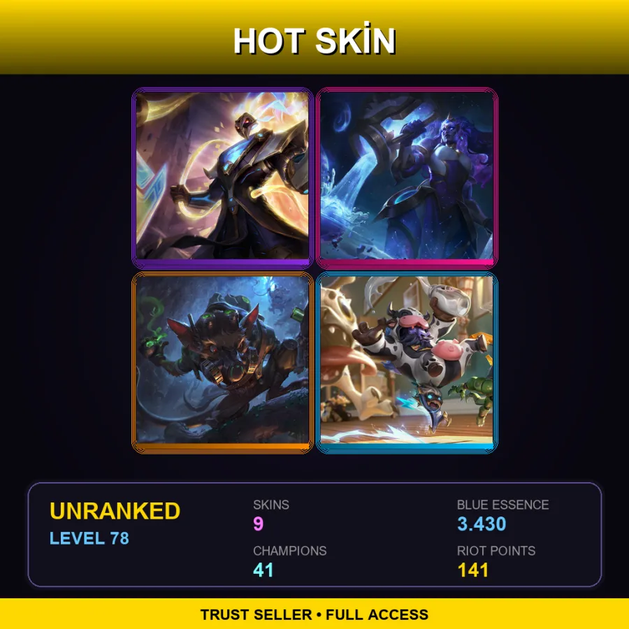 LAN | Lv78 | Unranked | 9 Skin | 41 Champ
