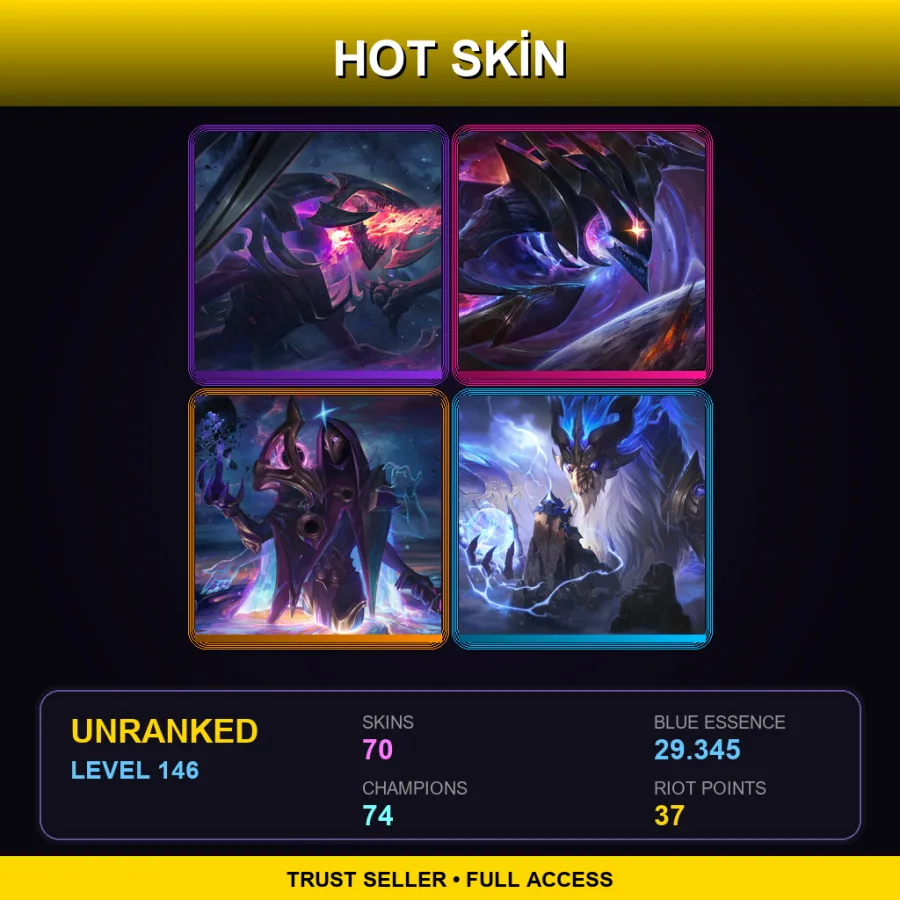 NA | Lv146 | Unranked | 70 Skin | 74 Champ
