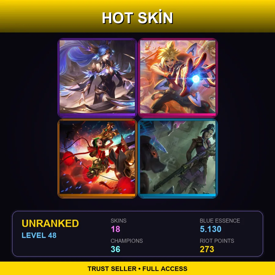 EUW | Lv48 | Unranked | 18 Skin | 36 Champ