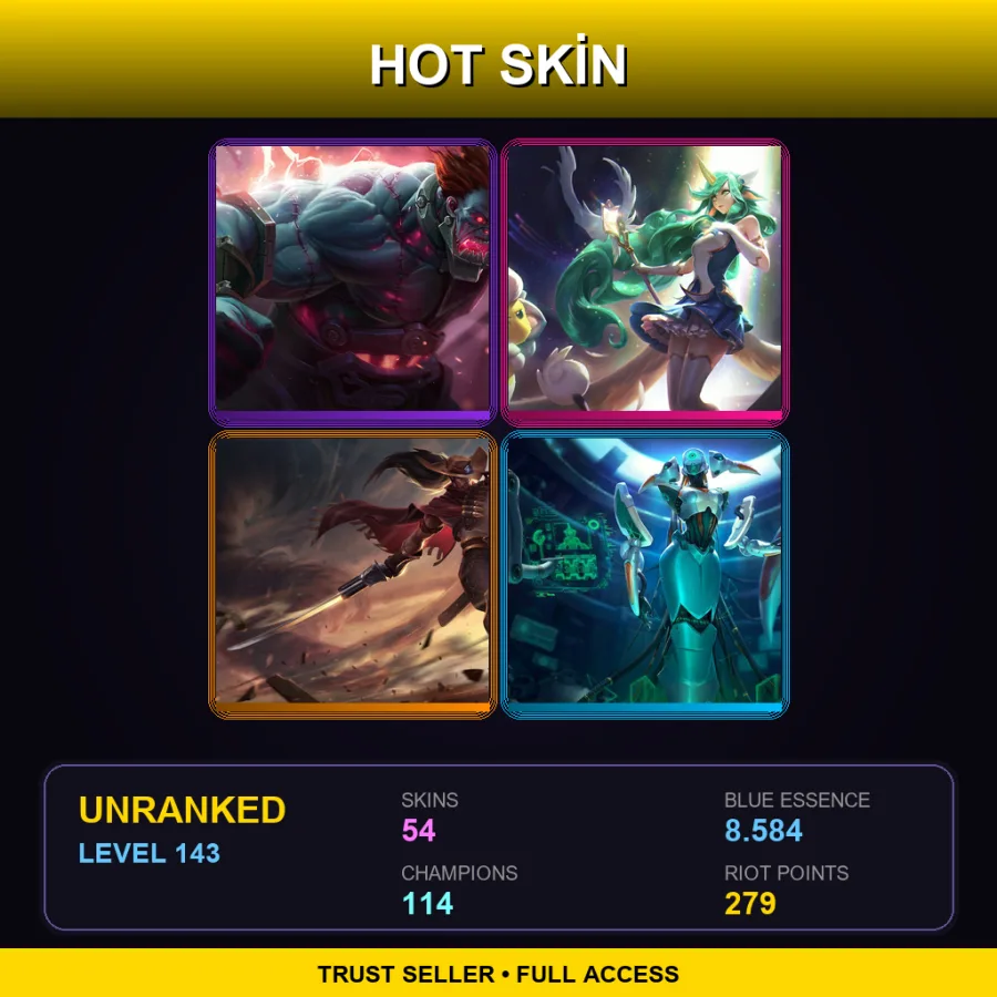 EUNE | Hextech Sion | Star Guardian Soraka | High Noon Yasuo | Program Lissandra | 54 Skin | 114 Champ | Lv143