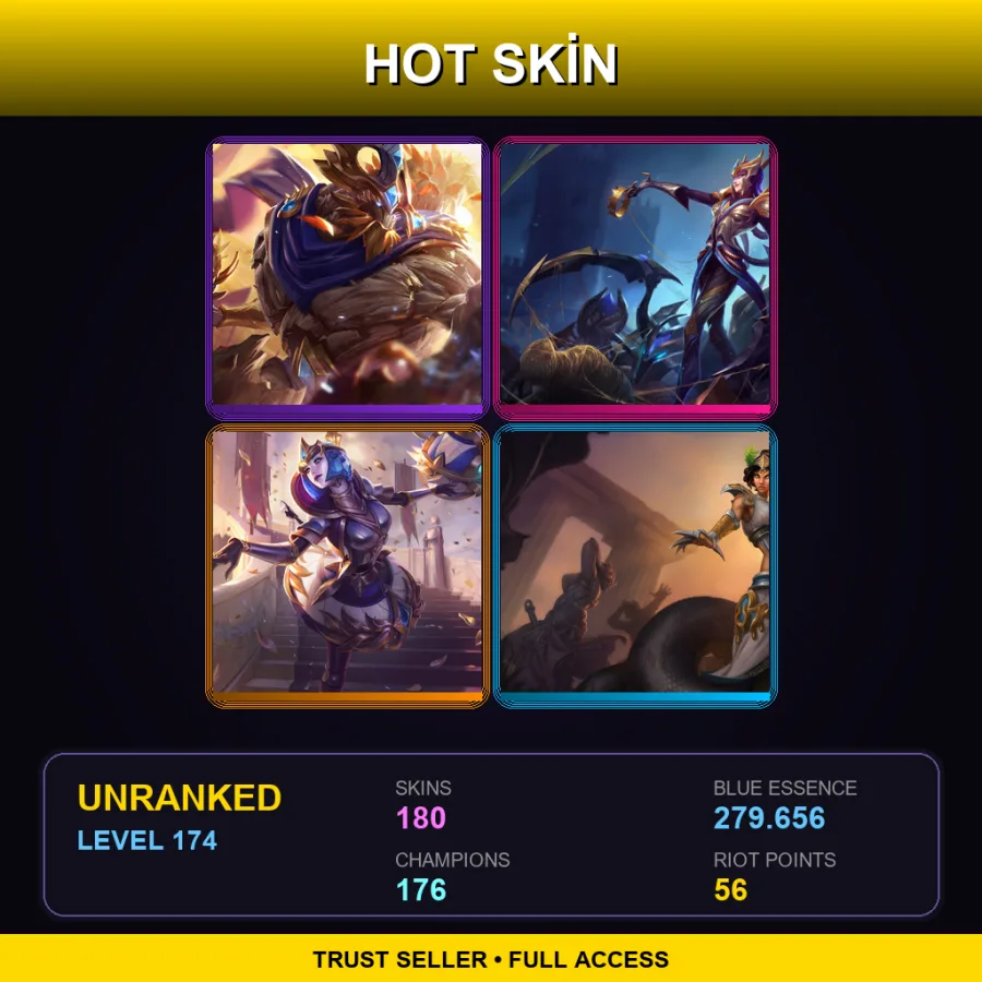 EUW | Lv174 | Unranked | 180 Skin | 176 Champ