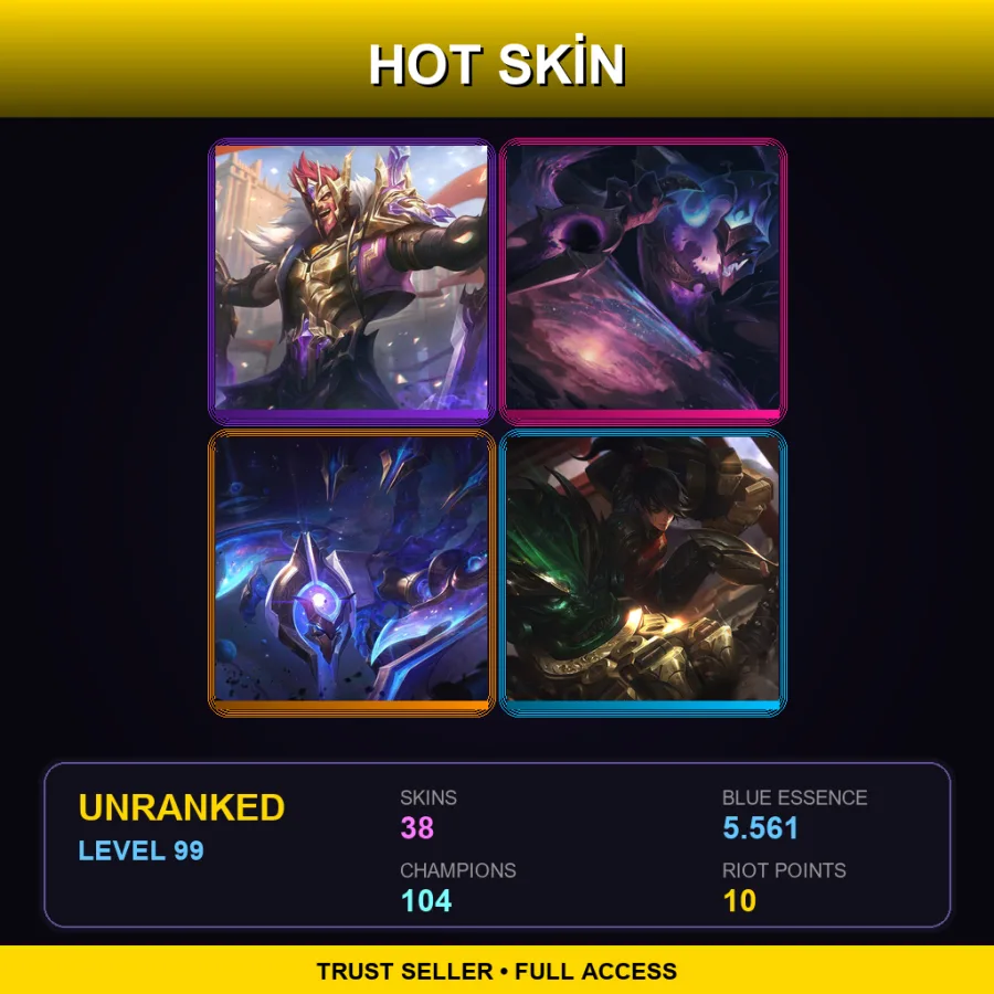 TR | Lv99 | Unranked | 38 Skin | 104 Champ