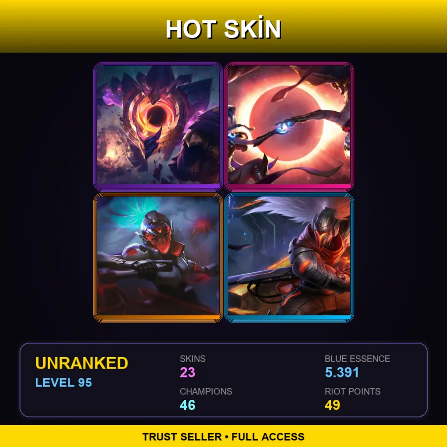 SG | Lv95 | Unranked | 23 Skin | 46 Champ — LoL account