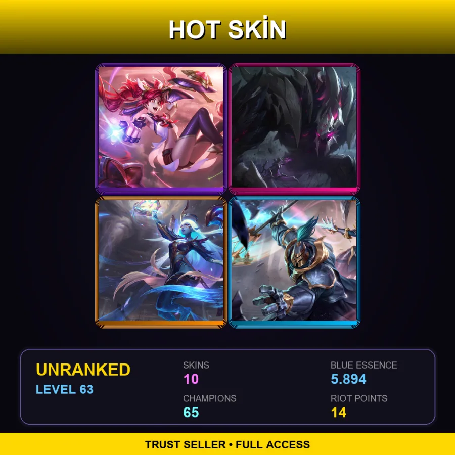 LAS | Lv63 | Unranked | 10 Skin | 65 Champ