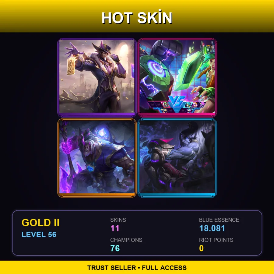 LAS | Lv56 | Gold II | 11 Skin | 76 Champ