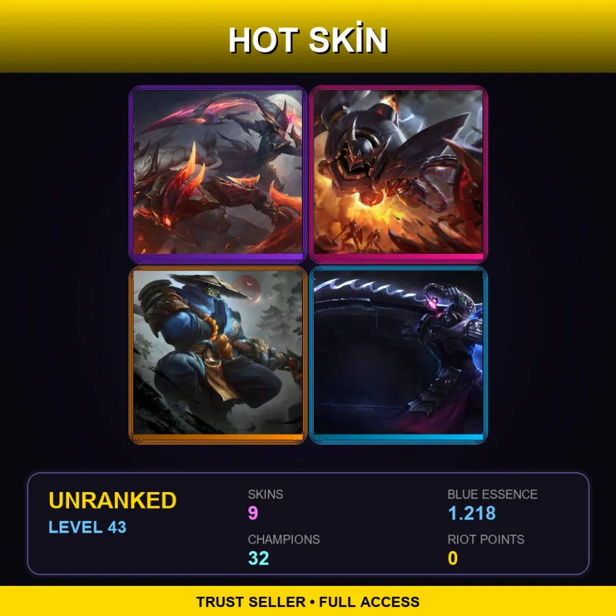 LAN | Lv43 | Unranked | 9 Skin | 32 Champ