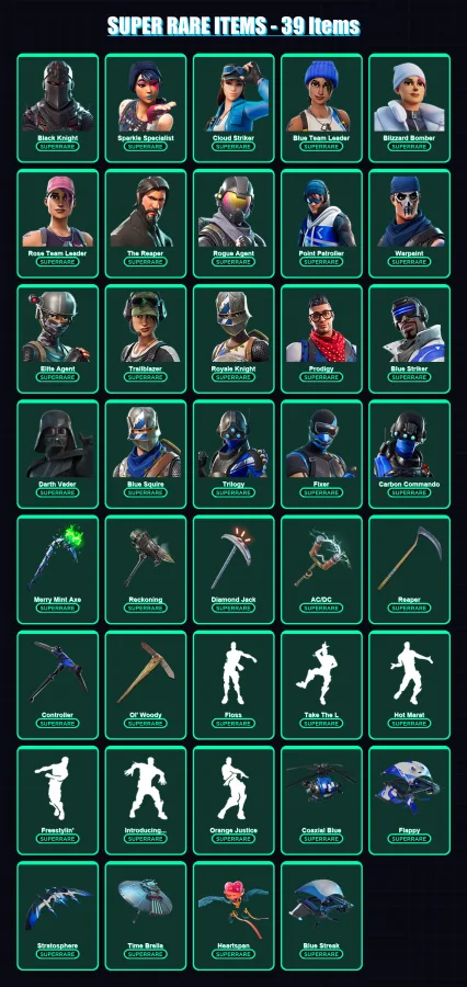 [PS4/PS5/XBOX/PC] | Black Knight | Sparkle Specialist | Cloud Striker | 224 skin | Lv2176 — Fortnite account