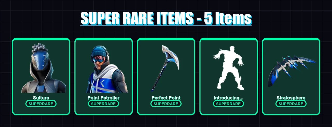 [PC/XBOX] | Sultura | Point Patroller | The Imagined | The Origin | Valeria | 56 skin | 83 pickaxe | 54 emote | 69 glider | Lv952
