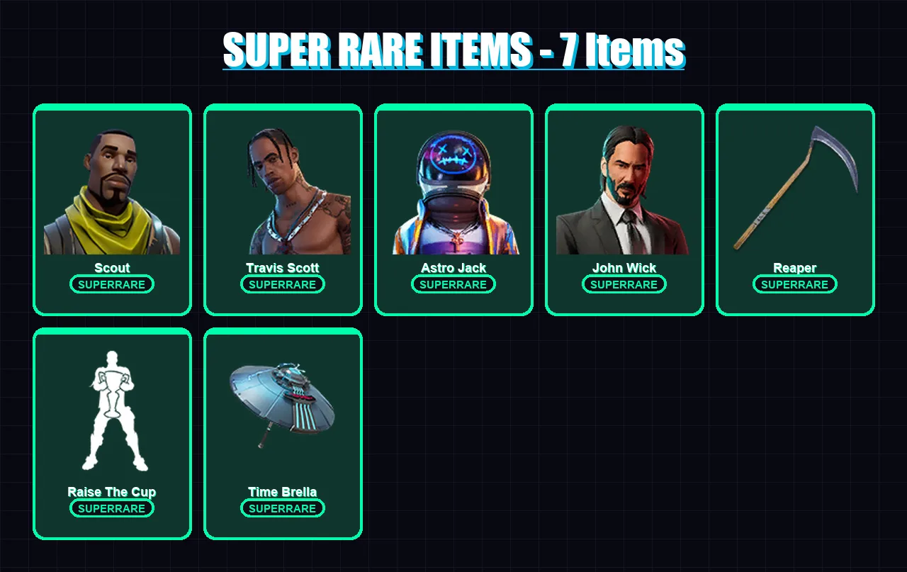 [PC/PSN] | Scout | Travis Scott | Astro Jack | John Wick | Frozen Love Ranger | 101 skin | 101 pickaxe | 84 emote | 90 glider | Lv1330