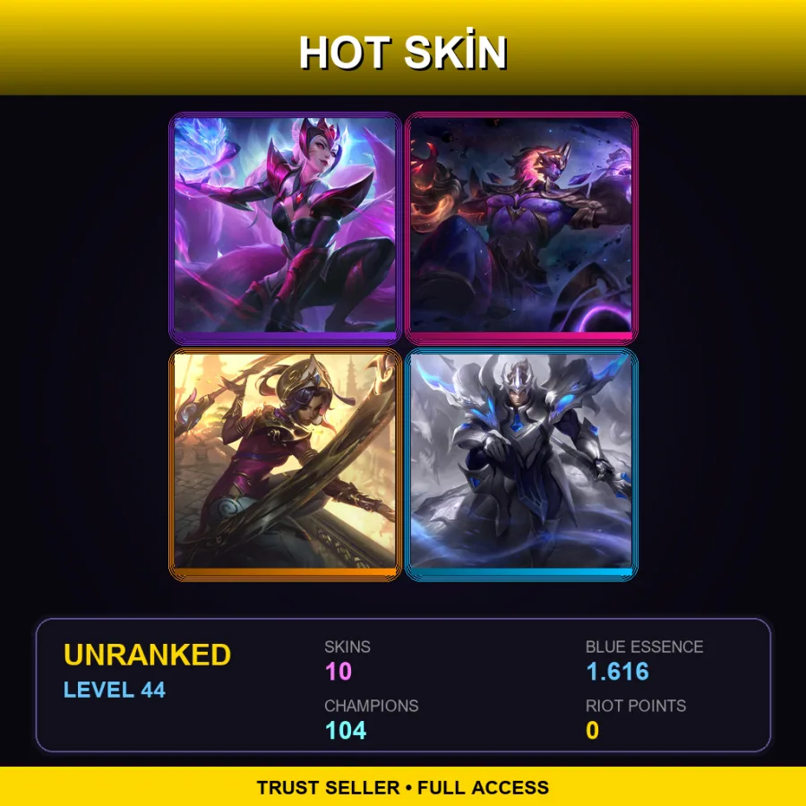 VN | Lv44 | Unranked | 10 Skin | 104 Champ — Dj Sona