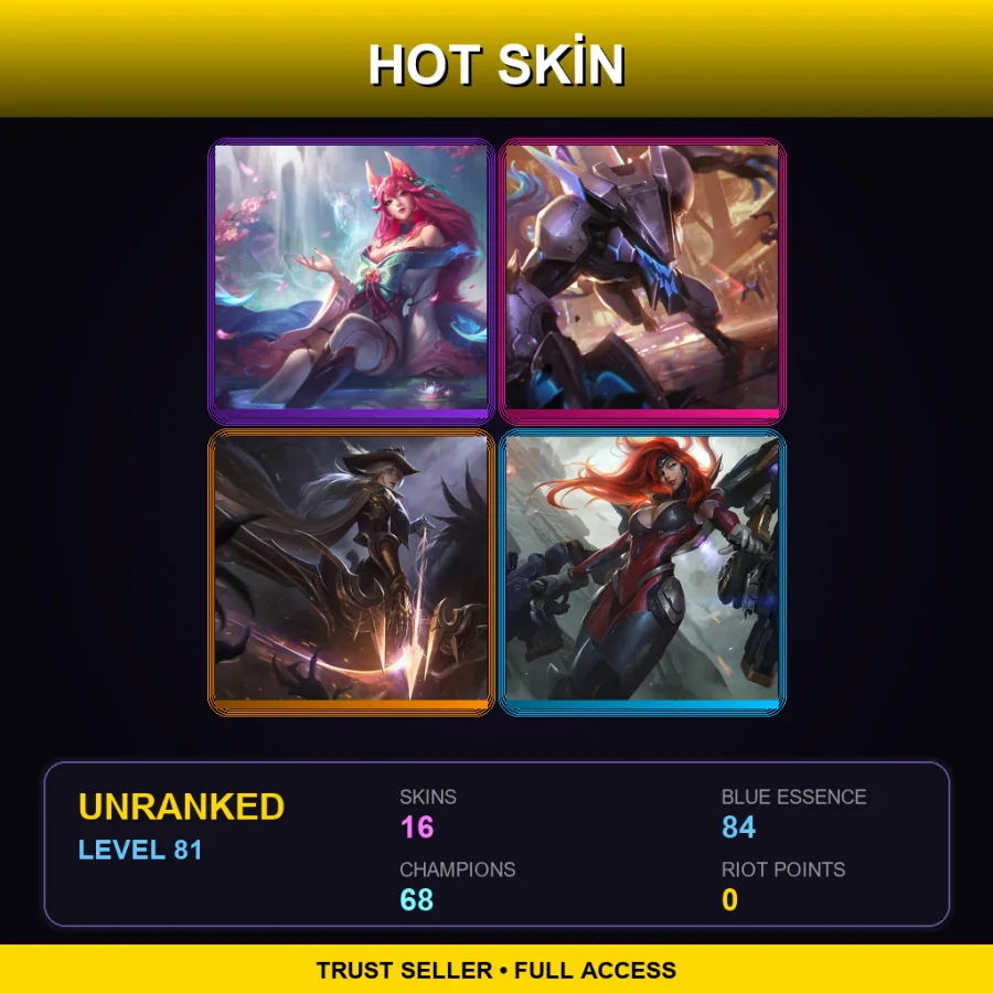 EUNE | Lv81 | Unranked | 16 Skin | 68 Champ