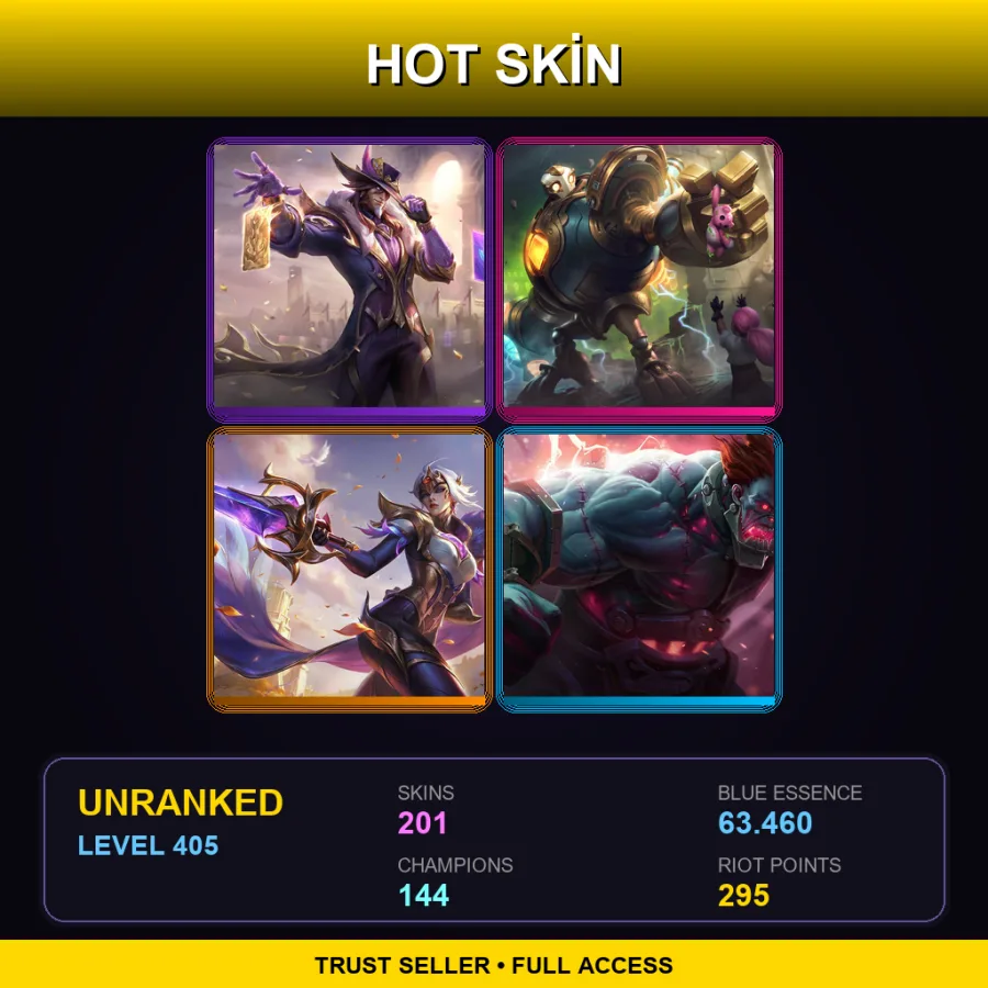 EUNE | Lv405 | Unranked | 201 Skin | 144 Champ