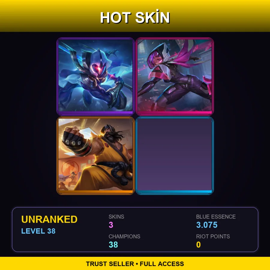 TR | Lv38 | Unranked | 3 Skin | 38 Champ