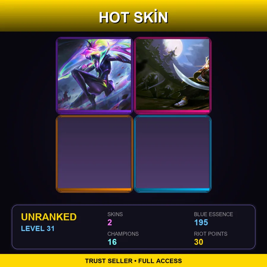 BR | Lv31 | Unranked | 2 Skin | 16 Champ
