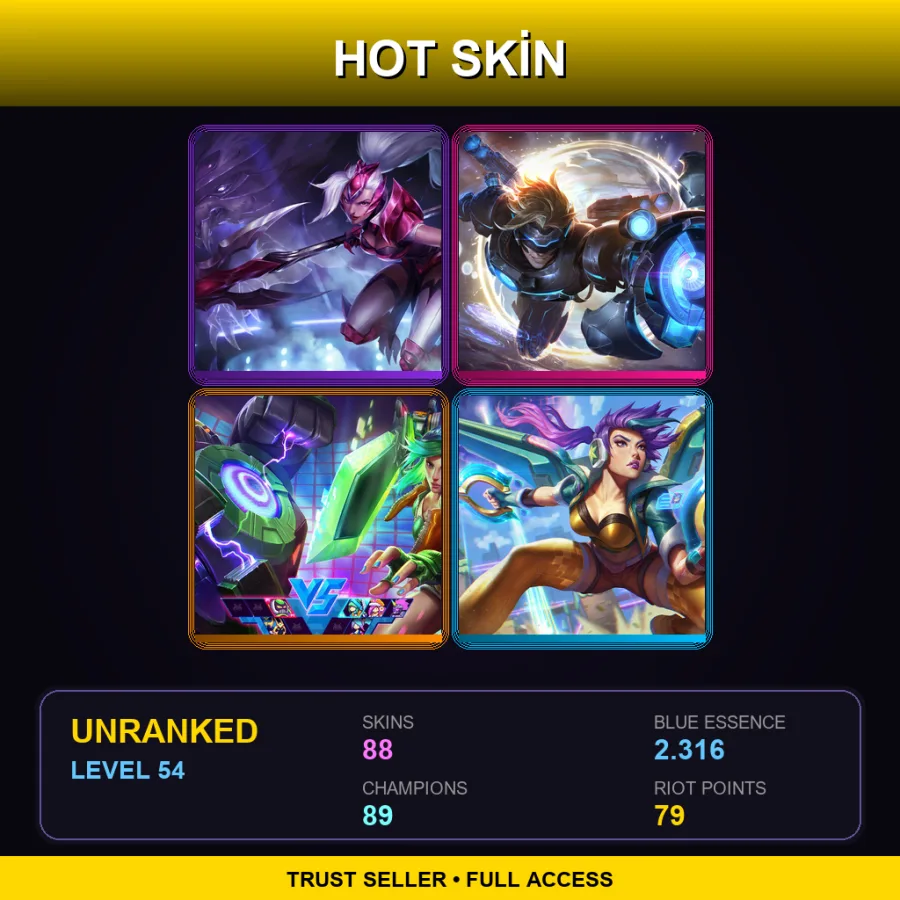 LAN | Lv54 | Unranked | 88 Skin | 89 Champ