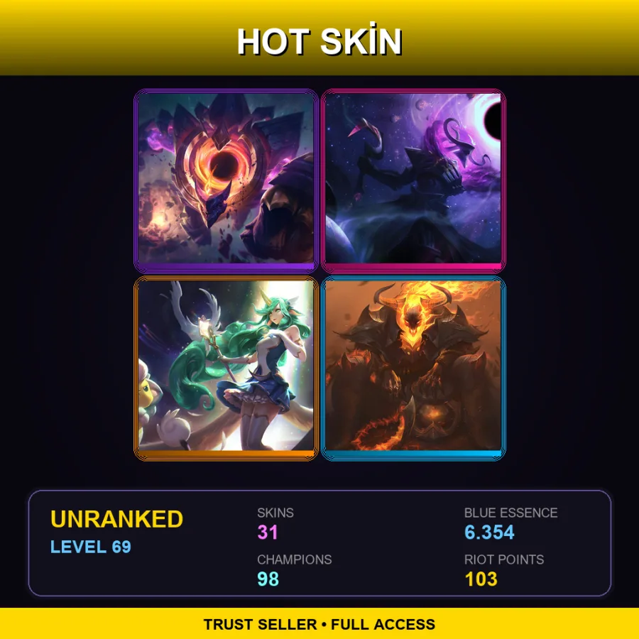 TR | Lv69 | Unranked | 31 Skin | 98 Champ