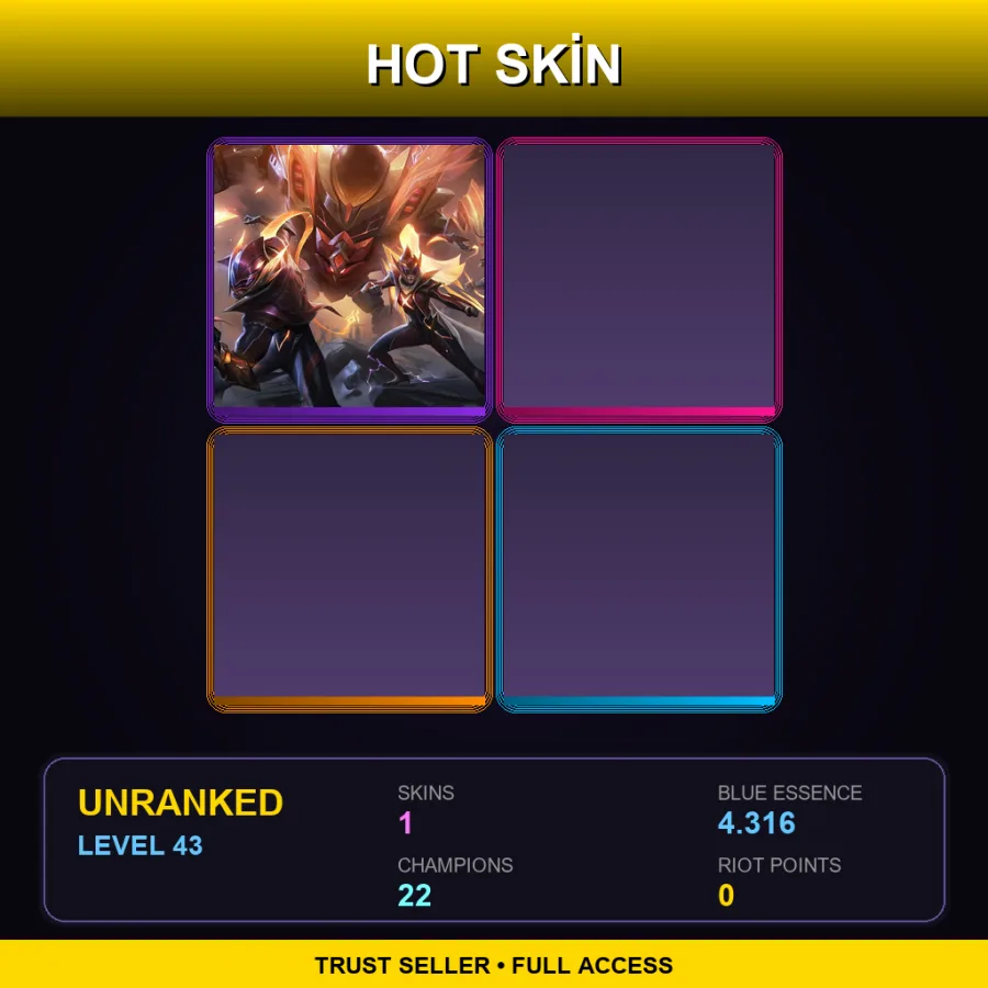 LAN | Lv43 | Unranked | 1 Skin | 22 Champ