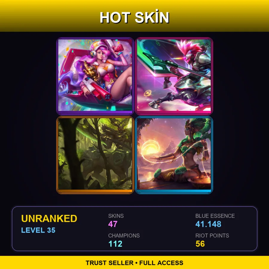 EUW | Lv35 | Unranked | 47 Skin | 112 Champ